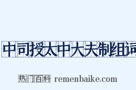 中司授太中大夫制组词是什么意思的图片